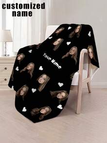 1 buah Selimut Flanel Kustom dengan Nama dan Foto yang Dipersonalisasi, Selimut Hadiah Multifungsi yang Lembut dan Nyaman, Cocok untuk Teman atau Hadiah, Selimut Lembut dan Nyaman untuk Sofa, Kursi, Tempat Tidur Kantor, Kantor, Berkemah, Perjalanan, Semua Musim - MultiWarna - View 9