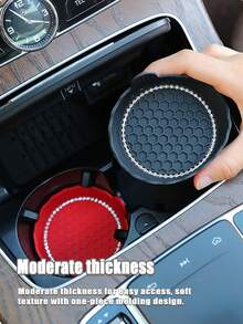 Universal Creative Rhinestone Car Cup Holder Coaster, Non-Slip Heat-Insulating Sealed Edge Cup Slot Pad - A - View 7
