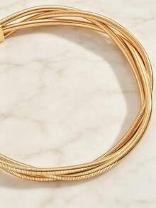 1pc Fashionable Wrapped Spring Choker Necklace, Luxury Style, High-End Design, Daily Wear Necklace, Fashion Accessory - Multicolor - View 4