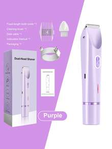 LCD Multi-Function Dual-Head Stainless Steel Blade Type-C Rechargeable IPX7 Waterproof Portable Painless Electric Body Hair Trimmer For Men And Women, Suitable For Underarms, Bikini Area, Legs, Daily Personal Grooming, Halloween Gift - Multicolor - View 15