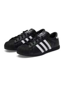 Adidas Women's SUPERSTAR LO PRO W Black Leather Classic Shell Toe Casual Skate Shoes KI6824 - Number 1 Black/White/Gold - View 7