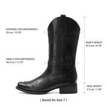 Women Mid-Calf Boots - Glossy Black - View 3