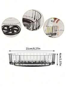 1pc Kitchen Rotating Rack, Kitchen Spice Rack, Home Rotating Storage Rack; Simple And Convenient, Suitable For Kitchen And Dining Room. (Tray And Base Need To Be Assembled By Yourself) - Multicolor - View 3