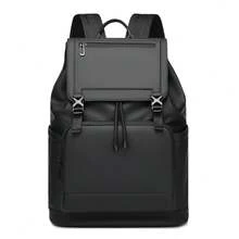 1 pièce Sac à dos à rabat de couleur contrastée à la mode, grande capacité, sac pour ordinateur portable, sac à dos de voyage d'affaires, sac de navette pour hommes, sac d'école pour étudiants - sac à dos - Voir 15