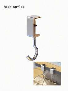 2/1pc Foldable Multi-Functional Space-Saving Desktop Edge Hanging Hook Storage Rack, Glue-Free Easy Clip, Durable & Lightweight, Suitable For Home Office, Dorm, Kitchen, Travel, Spring Easter Mother's Day Gift Storage Organizer - Multicolor - View 12