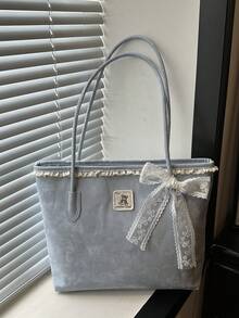 Premium Large Capacity Handbag For Women, Fashionable Versatile Casual Minimalist Commuter Shoulder Tote Bag - Blue - View 7