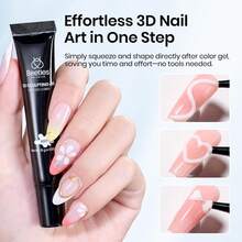 Beetles White 3D Carving Gel, Gel Kuku UV LED Tanpa Perlu Dilap, Cocok untuk Bunga 3D, Kelopak, Pita, Seni Kuku Timbul, dan Desain Rhinestone. - MultiWarna - View 2