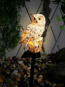 1pc Owl Shaped Solar Powered Ground Light, Wireless Outdoor Landscape Decorative Light, Suitable For Yard, Lawn, Porch, Garden Holiday Decoration - Multicolor - View 3