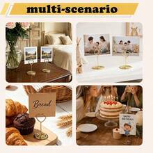 1/10pcs Stainless Steel Table Number Holder, Gold Reusable Table Card Holder, Essential For Weddings, Conference Rooms, Restaurants, Home Photo Clips, Desktop Decor Card Holder Storage Rack And Christmas Gift Events - Multiple Styles - View 6