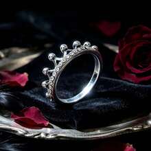 2pcs/3pcs/5pcs Vintage Crown Design Ring Set, Random Style, Suitable For Everyday Wear - Antique Silver - View 13
