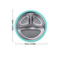 Piring Berbagi dengan Perekat Hisap untuk Bayi, Terbuat dari Baja Tahan Karat 304 dengan Alas Silikon, Anti Selip dan Stabil, Cocok untuk Makan Sendiri dan Makanan Pendamping, Anti Terbalik. - MultiWarna - View 2