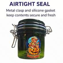 Christmas/Halloween/Pattern Creative Sealed Jar, 200ml Storage Container With Leak-Proof Sealing Gasket And Sealed Hinge Lid, For Airtight Storage, Cartoon Sealed Jar, Vanilla Storage, Keep Vanilla Fresh, Moisture-Proof And Waterproof, Easy To Carry - 1pc - Graffiti Storage Box - View 2