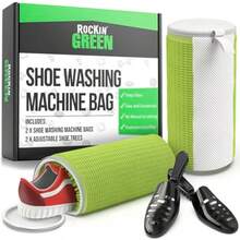 Shoe Washing Machine Bag Deep Clean 1 Pack 360° Deep Clean, Reusable, With Cleaning Fibers And Zipper, Shoe Washing Machine Bag, Sneaker Cleaning Kit - Green - View 8