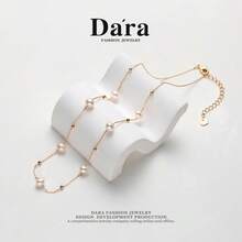 DARA S925 Sterling Silver Starry Sky Pearl Necklace, 6-7mm Freshwater White Pearls, Luxury Gift Box For Women - White - View 6