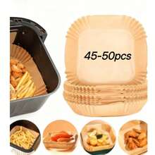 1/25/50/100/200pcs Air Fryer Paper Liners, Heat-Resistant Square Silicone Oil Baking Paper, Non-Stick Oven Liners, Disposable For Home Use - View 13