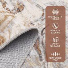 Techigher Machine Washable Hallway Runner Rug, Non Slip Kitchen Runner Mat, Modern Abstract Bedside Rug, Low Pile Foldable Floor Carpet For Entryway, Laundry Room, Bathroom - Brown - View 4