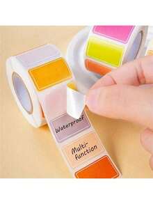 1 Roll/500 Pieces, Colorful Label Stickers, Self-Adhesive Labels, Waterproof Oil-Proof Writable Stickers, No Residue, Suitable For Refrigerator, Freezer, Food Storage, Kitchen Organization, Thank You, Birthday, Gifts - Multicolor - View 7