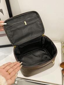 Women's Coffee Brown Large Capacity Handheld Cosmetic Travel Storage Bag, Portable, Suitable For Girls And Commuting Professional Women - Coffee Brown - View 5