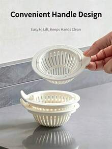 1pc Kitchen Sink Strainer, Drain Clog Preventer, Home Dishwashing Sink Vegetable Basin Colander, Water Filtration Tool, Semi-Automatic Leftover Food And Vegetable Leaf Disposal, Essential For Home Kitchen, Mini Colander, Christmas, Halloween - A - View 8