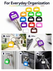 10/1pc Silicone Key Caps, Colorful Key Identification Caps, Writable Key Label Caps, Flexible Key Labels, Suitable For Home, Office, Car Key Storage, With Label Key Ring - Color Coded, Key Head Protective Covers, Identification Label System, Silicone Key Caps For Key Identification (Pendant Not Included) - Multicolor - View 8