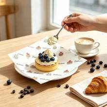 100pc Wax Paper Oil-Resistant Baking Paper, Suitable For Air Fryer, Cake, Sandwich, Bread, Dessert, Tiramisu, Picnic, Fast Food Packaging And Basket Liner, Multi-Functional Kitchen Oil-Resistant Isolation Mat Paper - View 7