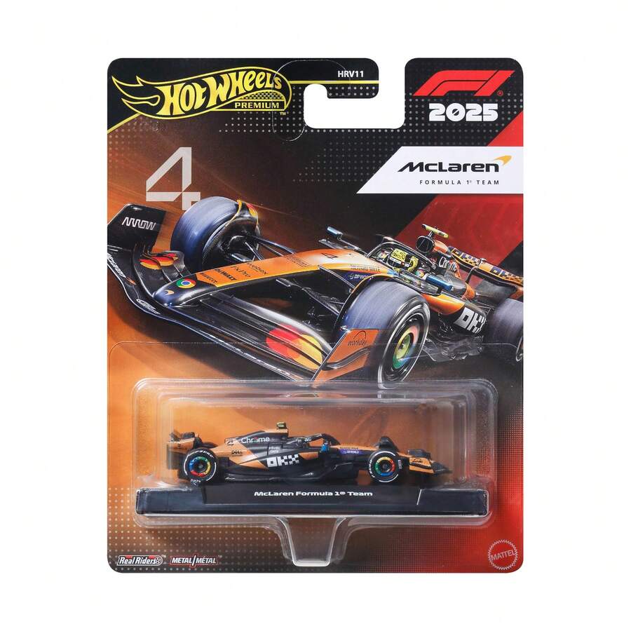 Hot Wheels 1:64 比例高級合金 F1 收藏玩具車，配備 Real Riders 輪胎，金屬車身與底盤