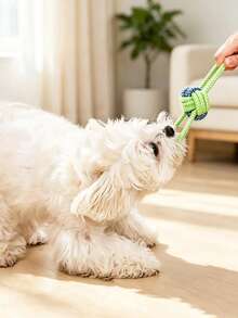 1/3/4/5/6pcs Green Series Pet Dog Cotton Rope Toy Set, Durable Chew Teeth Grinding Boredom Relief Knot Rope Toy, Small Dog Puppy Teeth Cleaning Interactive Pull Rope Toy, Pet Chewing Toy - Multicolor 2 - View 4