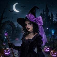 1pc Exaggerated Personalized Large Bow Long Tulle Design Witch Hat, Halloween Carnival Stage Costume Performance Dark Gothic Style Wizard Hat - Black - View 7