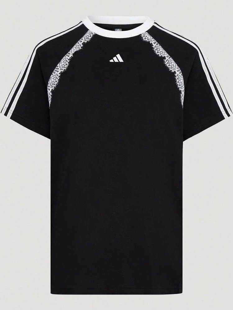 Adidas Women's DCE BF SS TEE Short Sleeve Knit Collarless T-Shirt TLD8216 - Black - View 1