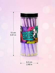 BROS Colorful Pre-Rolled Paper Cones With Tips, Slow Burning Easy Fill Rolling Paper Cones, Assorted Fun Designs, Portable Jar Pack, 1 Set - Multicolor - View 7