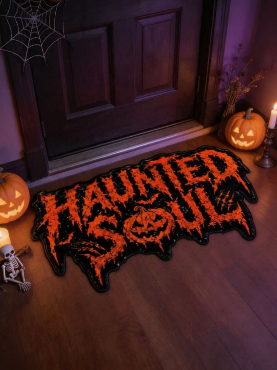 1pc Halloween Horror Spirit Decorative Rug, Home Decor, Area Rug, Casual Blanket, Bedside Rug, Bedroom Rug, Washable Rug - Multicolor - View 1