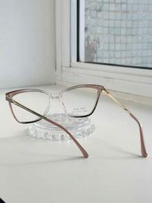 3-PIECE Women's Square Eyeglass Frame Kit NEW MODEL /1 Frame + 1 CASE + 1 CLOTH (Case, Cloth, And Chain Colors Are RANDOM) - Maroon - View 3