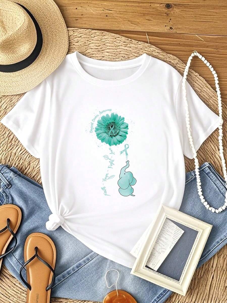 Women T-Shirts - 白色 - 查看 1