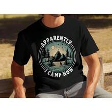 Funny Camper Shirt, Apparently I Camp Now, Camping Gift For Men And Women - 黑色 - 查看 6