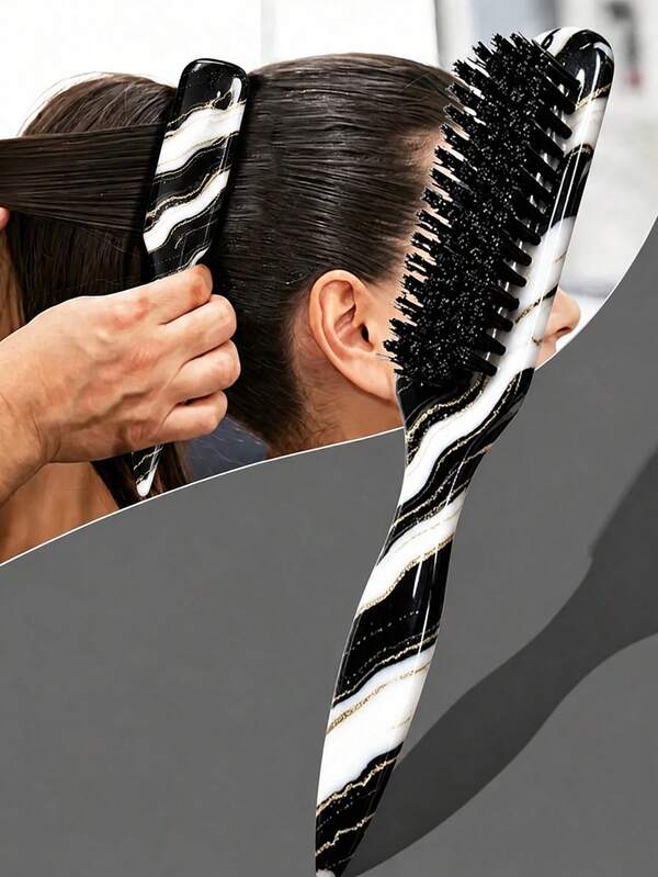 1pc Unisex Plastic Hair Comb/Beard Brush, Professional Smooth Styling Comb, Fragrance-Free, Tames Frizz And Flyaways, Wide Tail Design, Haircutting Cleaning Brush, Edge Control Comb With Wide Pointed Tail For Backcombing And Detangling, Easy Parting, Styling, Polishing And Smoothing Hair, Creates Smooth Frizz-Free Hairstyle, Suitable For Men And Women, Recommended As Christmas Gift