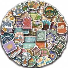 58pcs Funny Retirement Aesthetic Sticker Set - Vinyl Stickers Suitable For Laptop, Water Bottle, Phone, Guitar - Multicolor - View 9