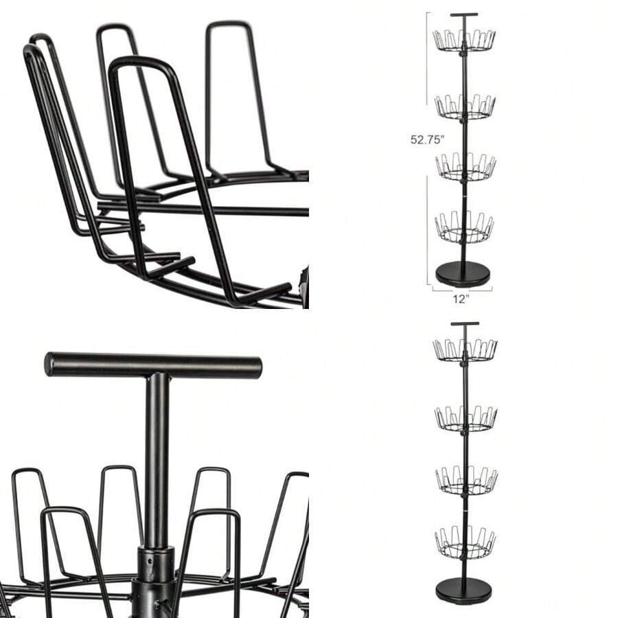 4-Tier Shoe Storage Tree - Matte Black - View 1