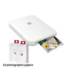 HPRT MT53 Bluetooth Pocket Photo Printer, Portable Mini Home Device, Wireless Bluetooth, 3-Inch Color, Self-Adhesive Photo Paper, AR Video, Thermal Printer - White - View 10