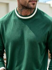 ALTZTAR Men's Crew Neck Long Sleeve Ribbed Knit Sweater - Green - View 6