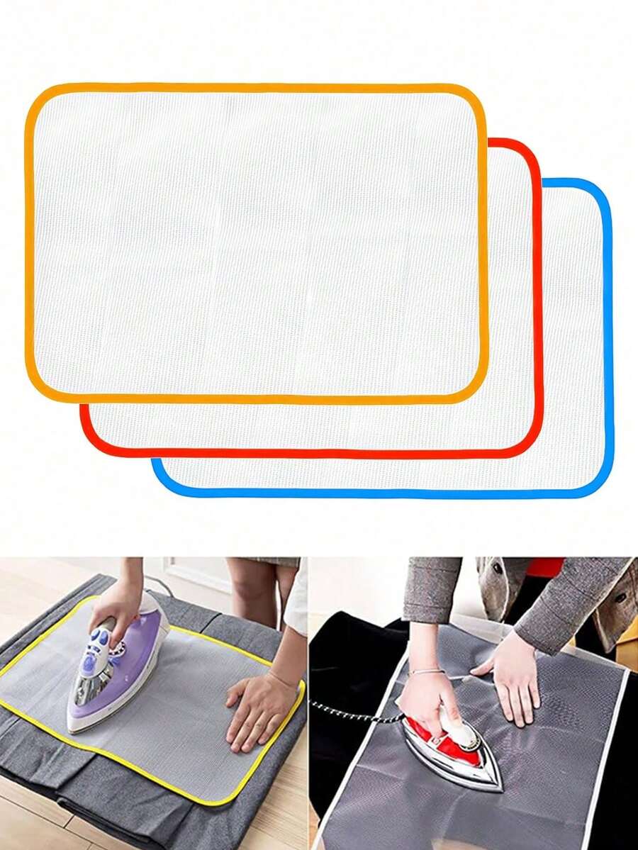 1/2/4/6pcs High Temperature Ironing Cloth, Heat Resistant Protective Insulation Ironing Pad, Mesh Fabric (Random Color) - Multicolor - View 1