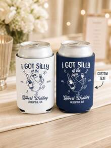 1pc Custom Can Cooler Wedding Favors, Personalized Silly Goose Can Sleeve, Wedding Party Drink Holder, Bride And Groom Reception Keepsake. - Multicolor - View 1