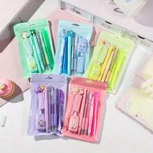 Set Alat Tulis 8-in-1 - Paket Alat Tulis Segar, Termasuk Stabilo, Liontin, Penghapus, 2 Pulpen yang Dapat Diklik, Pensil Mekanik dan Pulpen Gel, Alat Tulis Berwarna-warni yang Sangat Menarik, Set Hadiah Kembali ke Sekolah untuk Menulis Jurnal dan Belajar - Berbagai gaya - View 11