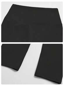MFVIM Women's Versatile Yoga Set, Skin-Friendly Fitted Sports Bra + Butt-Lifting Slimming Capri Leggings Cycling Pants Riding Pants - Premium Black - View 12