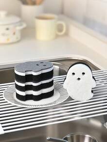 1pc/2pcs Cute Ghost Sponge, Suitable For Multiple Scenarios: Cleaning Coffee Machine, Bathroom, Sink, Perfect Christmas And Halloween Gift - View 6