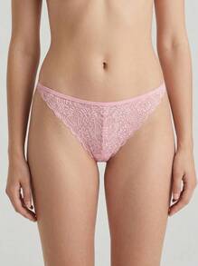 Aesletic 4pcs/Pack Women's Lace Patchwork Seamless Thong Panties - Multicolor - View 2