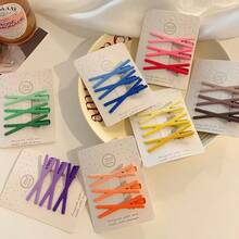 3/21pcs Candy Color Matte Hair Clips, Korean Style Minimalist Small Hair Clips, X-Shaped Hair Clips - Multicolor - View 8