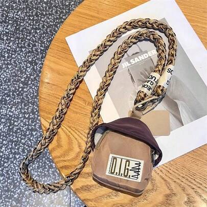 OBOVAY 1PC Phone Lanyard Crossbody Personalized Ins Coin Purse Pendant, Handmade Woven Long Rope Earphone Storage Bag For Men And Women Couples, Smartphone Wrist Strap, Smartphone Protective Case Lanyard, Keychain, Phone Accessory, Back To School
