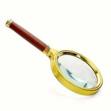 Kính lúp cầm tay đọc báo cho người già, khung gỗ hồng sắc kim loại, độ nét cao, dụng cụ khoa học cho trẻ em, kính lúp hỗ trợ viễn thị - Kính lúp phóng đại 6X - Xem 8