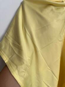 女款優雅黃色V領百褶細肩帶洋裝，垂墜高開衩無袖晚宴派對禮服，適合婚禮秋季 - 黃色 - 查看 7