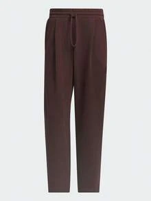 Adidas Autumn/Winter Thermal Lined Casual Pants Men's Sports Pants Drawstring Running Pants JI8625 - Dark Red - View 1